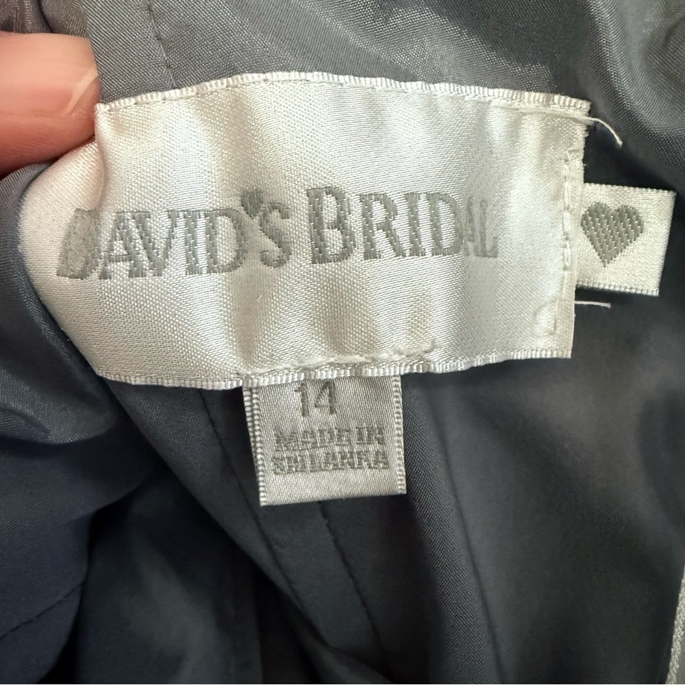 David's Bridal F14212 Strapless Pleated Formal Dress - Picture 6 of 7